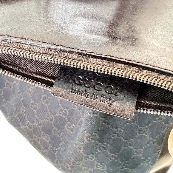 Gucci Chocolate Brown Hobo Tote GG Canvas Brown 101920 - Picture 2 of 13